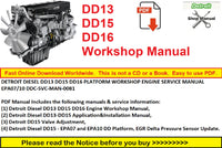 DETROIT DIESEL DD13 DD15 DD16 ENGINE EPA07/10 Repair Workshop PDF Manuals