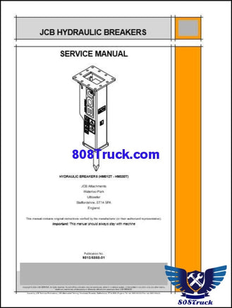 JCB HYDRAULIC BREAKERS HM012T - HM380T Workshop Service Manual - 808TRUCK