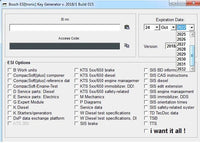 Bosch ESI [tronic] Diesel spare parts, injection pump test plans + Unlock KG