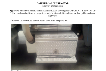 CAT C7S/C9S/C13 LEE/C15 SDP DPF DELETES User's Guide - 808TRUCK